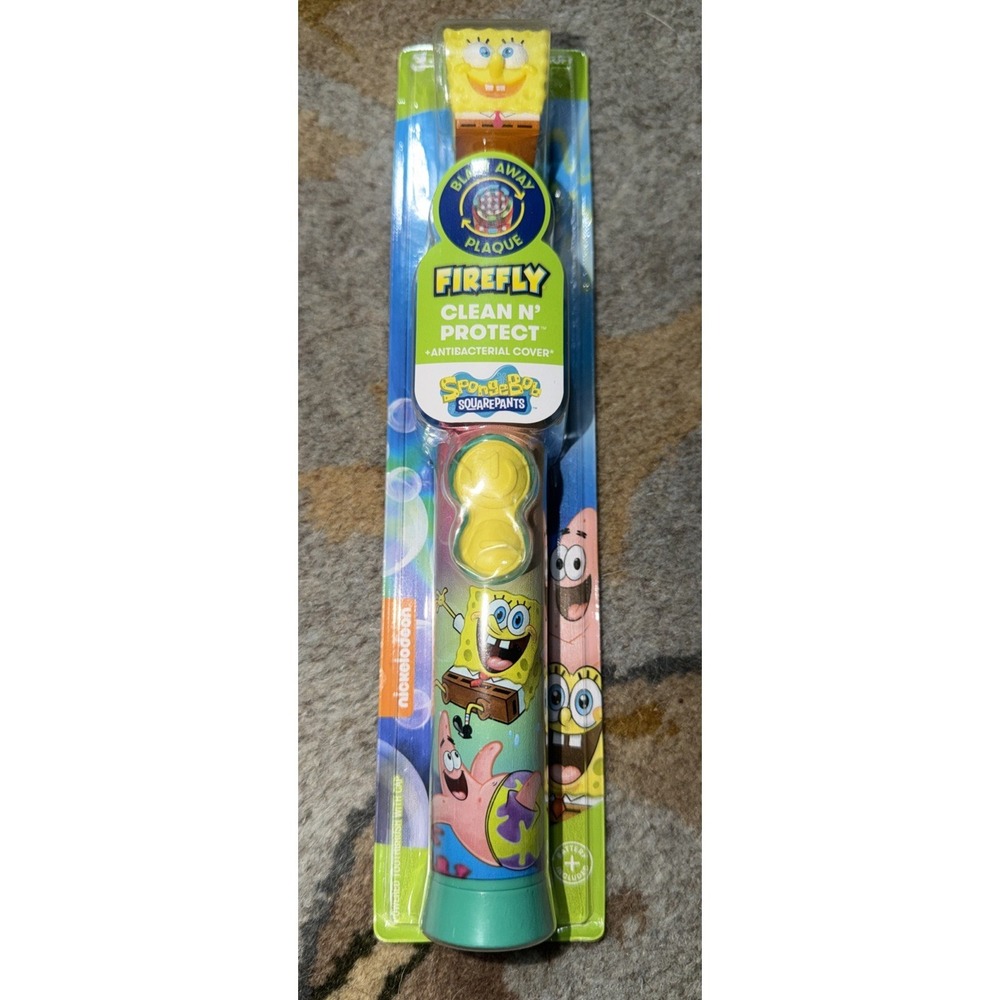 FIREFLY Nickelodean Spongebob Toothbrush with Antibacterial Cover